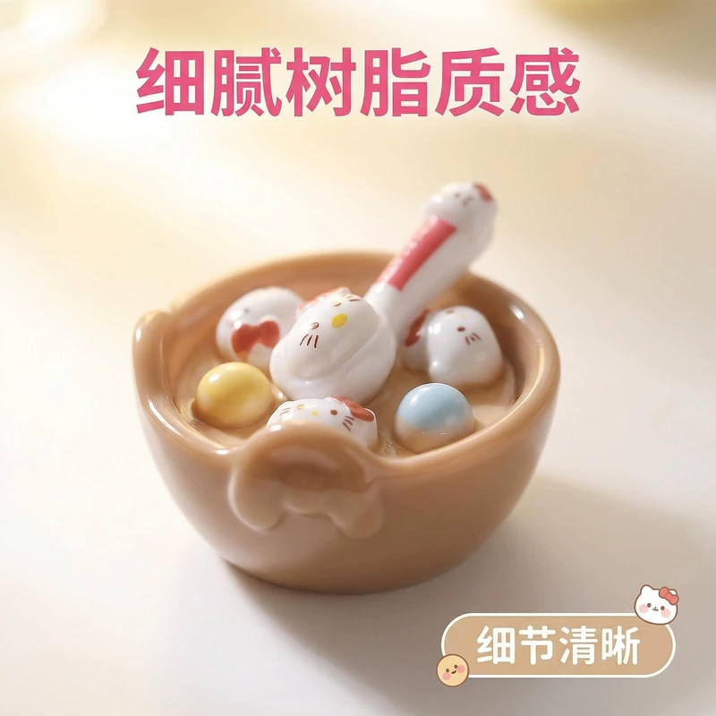 Мини-фигурки кота KT и пельменей из полимерной глины для DIY