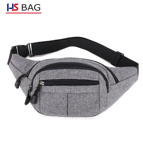 Korean-style sports waist bag for men, outdoor leisure sports waist bag with large capacity and multi-layer waterproof design
