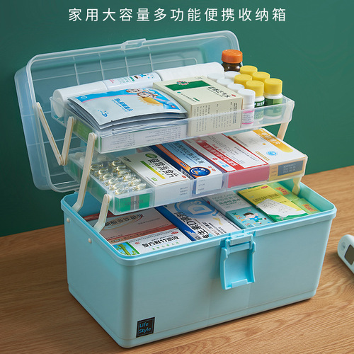 Household large-capacity multi-layer medical kit medical first aid kit medical drug emergency storage box family medical kit