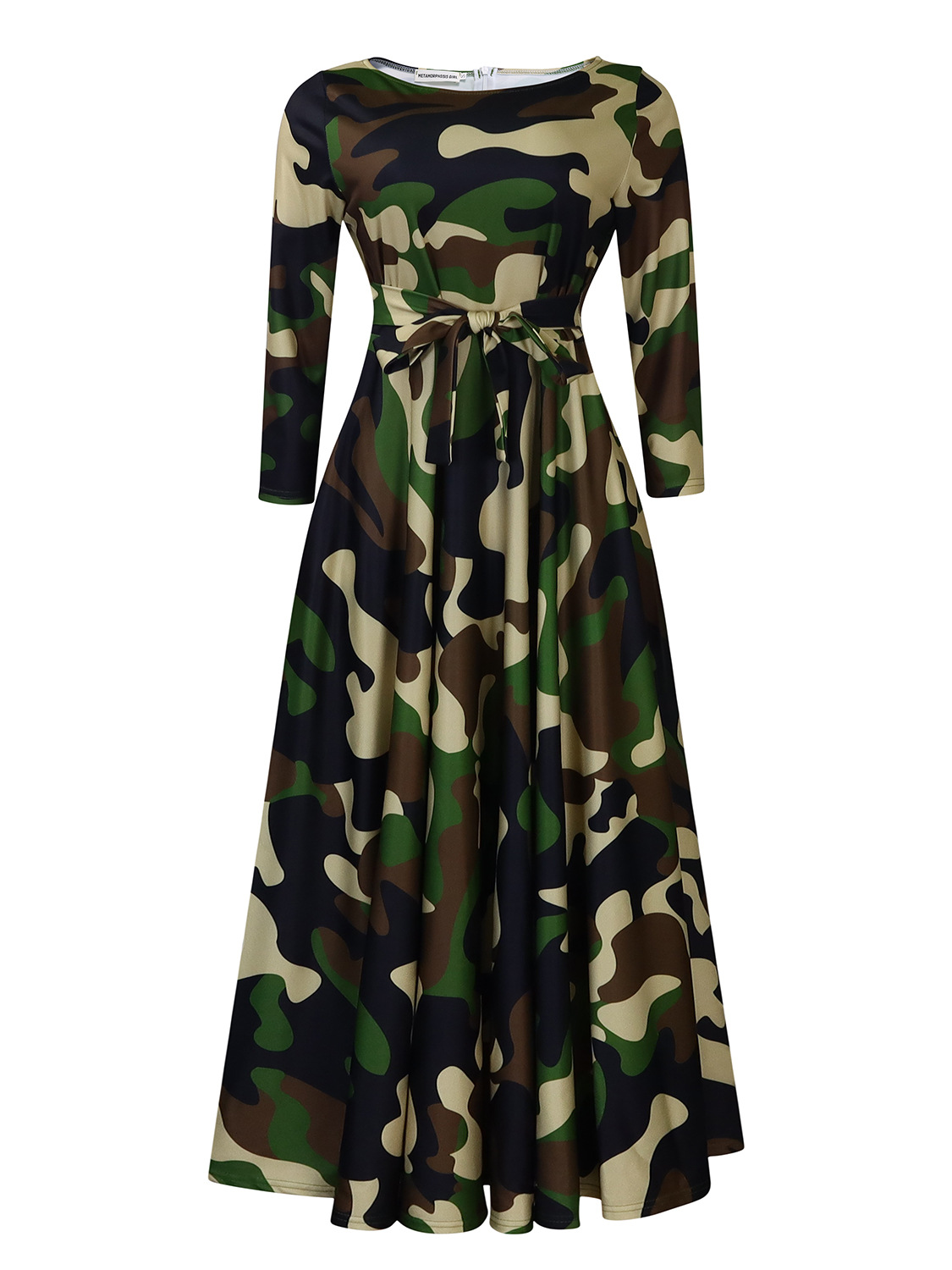 Plus Size African Print Midi Dress Stylish Tie Design Fashionable Comfortable Fabric Spring Summer Collection