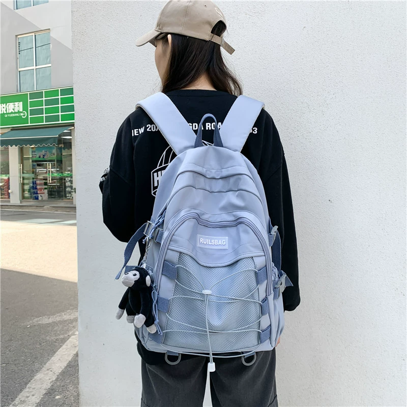 Trend capacious backpack, shoulder bag for elementary school students, universal Japanese school skirt, Korean style