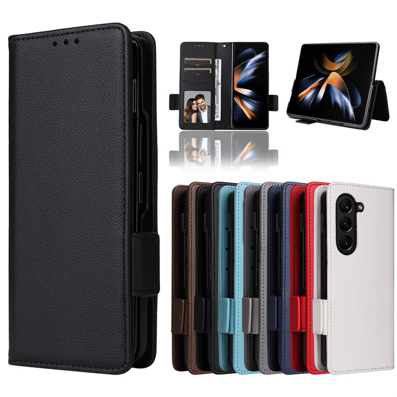 Suitable for Samsung Galaxy Z Fold7 Mobile Phone Leather Case Z Fold 6/5 Mobile Phone Case Flip Lanyard Litchi Pattern Suitable for Samsung Galaxy Z Fold7 Mobile Phone Leather Case Z Fold 6/5 Mobile Phone Case Flip Lanyard Litchi Pattern