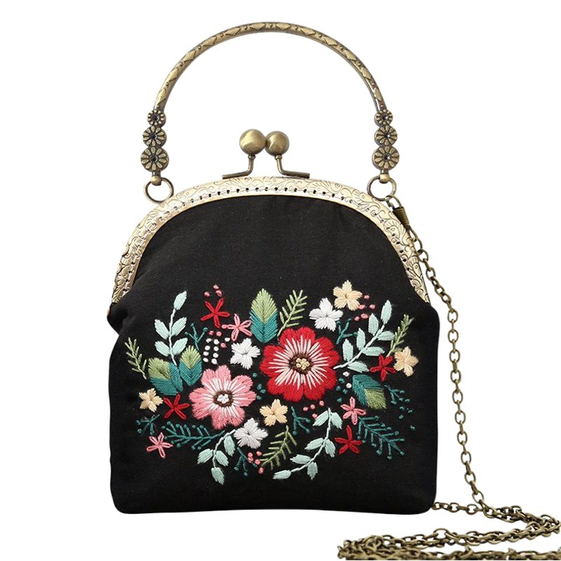 Bordado hecho a mano DIY material paquete Lu Bordado de punto de cruz de bolsillo bolsa de dinero bolsa de almacenamiento de tela bolsa de mensajero