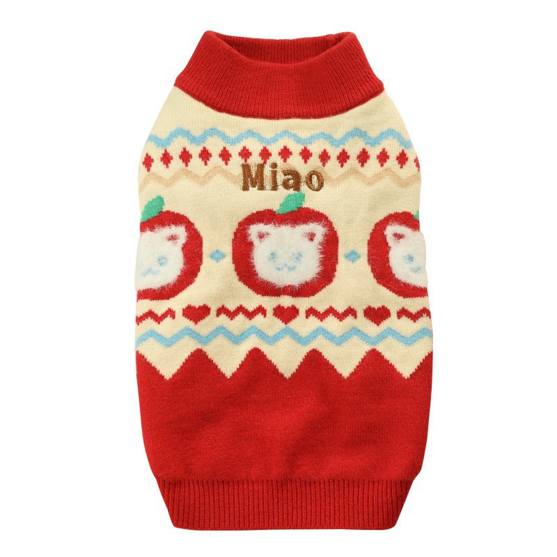 Miao Xiaoyuan gato ropa de Navidad suéter de perro ropa de invierno gruesa perros pequeños para evitar la pérdida de cabello de invierno grueso gato alemán