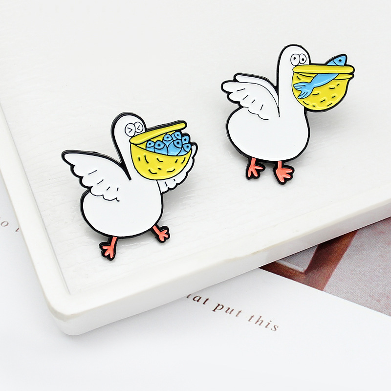 Cartoon animal big mouth bird pelicans fishing for fishing fashion