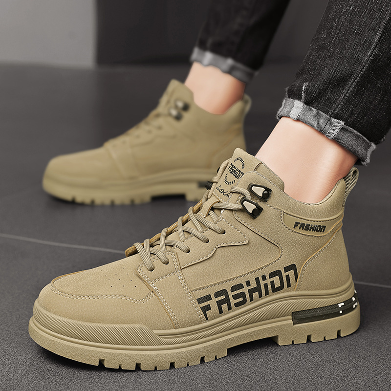 Martin botas zapatos de hombre de otoño alto estilo británico americano botas de herramienta retro al aire libre antideslizante desgaste botas de batalla del desierto