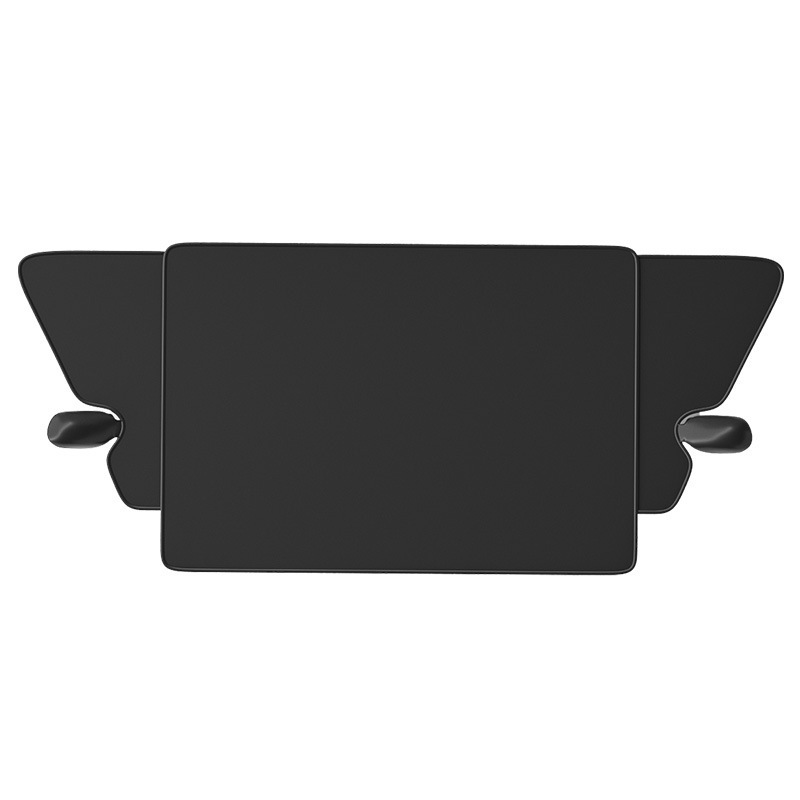 Universal Universal Oxford Cloth Snow Cover Windshield Sun Shade Extended Widened (Car snow shield) - black-260120