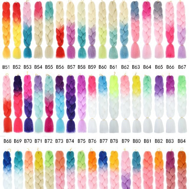 New Version of Synthetic Fiber Big Braids, Gradient Color Big Braids, Colorful Big Loose Braids Wig, African Big Thick Braids Jumbobrai