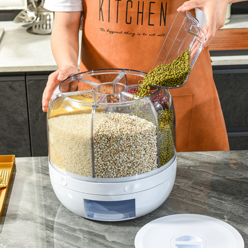 Carefully selected rotating rice buckets for household large-capacity rotating grain buckets, insect-proof and moisture-proof sealed rice buckets