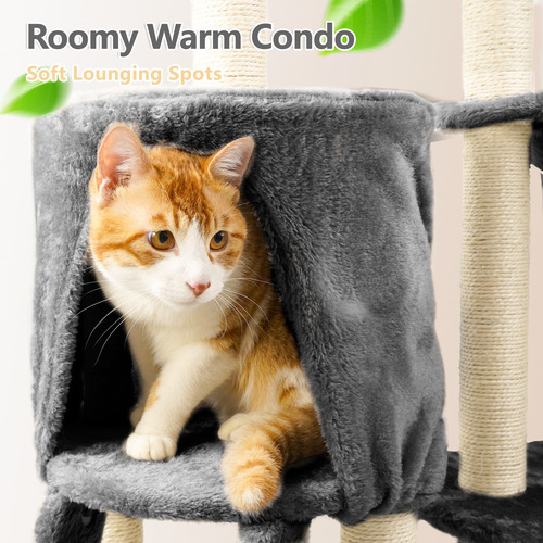 Pet cat climbing frame, cat bed, cat tree integrated scratching post, large cat tower, cat scratching board toy, jumping platform, cat villa, cat supplies