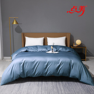 New tribute satin long-staple cotton quilt cover 100 yarn solid color single quilt cover Xinjiang long-staple cotton combed cotton quilt cover direct sales