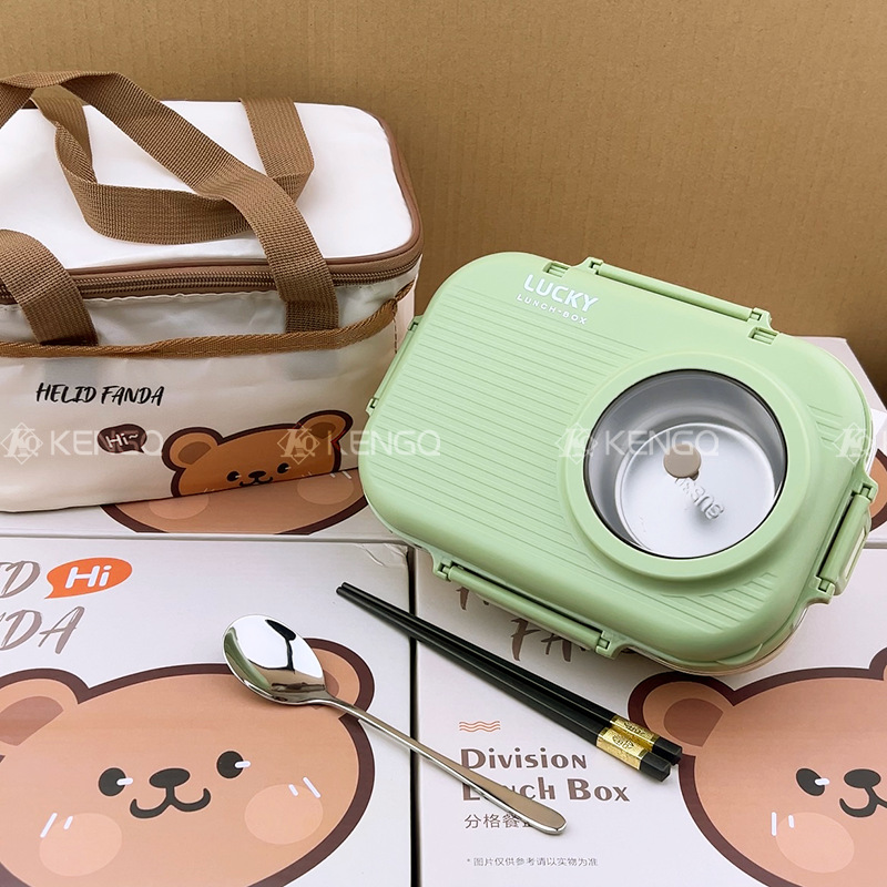 Fiambrera con aislamiento de acero inoxidable 304, bandeja especial para niños para trabajadores de oficina, lonchera para almuerzos
