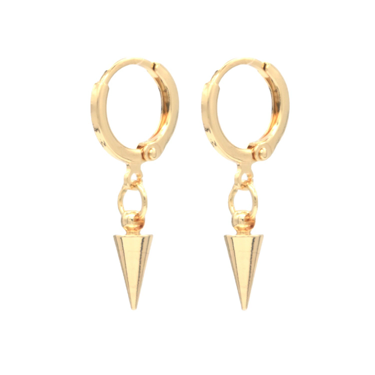 Fashionable earrings, brass pendant, European style, french style