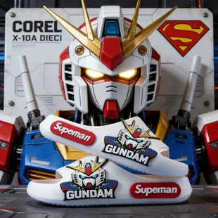 Домашние сланцы для мальчиков с Gundam нескользящая подошва