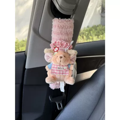 Authentic Disney Winnie the Pooh Seat belt shoulder pad - pink-chef-xiaodou-pink-striped-shoulder-pads-no-specifications