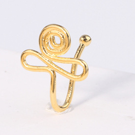 Fashionable nose piercing, diamond stone inlay, nose clip, European style