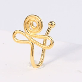 Fashionable nose piercing, diamond stone inlay, nose clip, European style