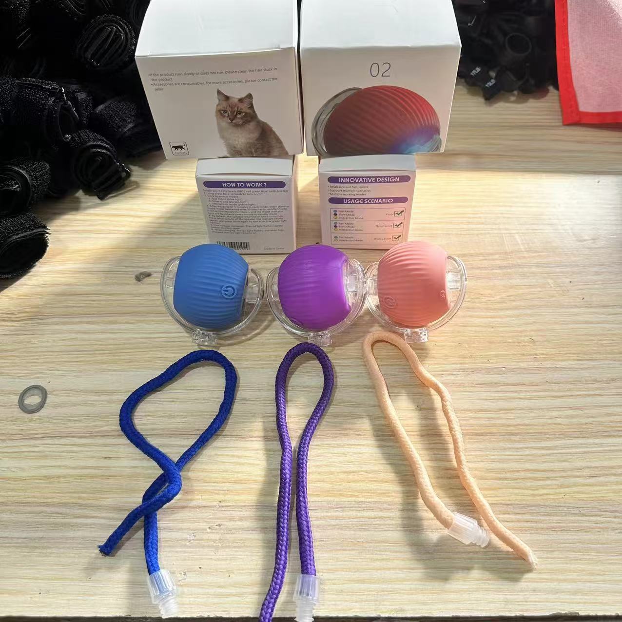 Cross-border Durable Bite-resistant Automatic Interactive Cat Toy Ball Self-entertaining Stress Relief Cat Play Toy Bouncing Ball Pet Supplies