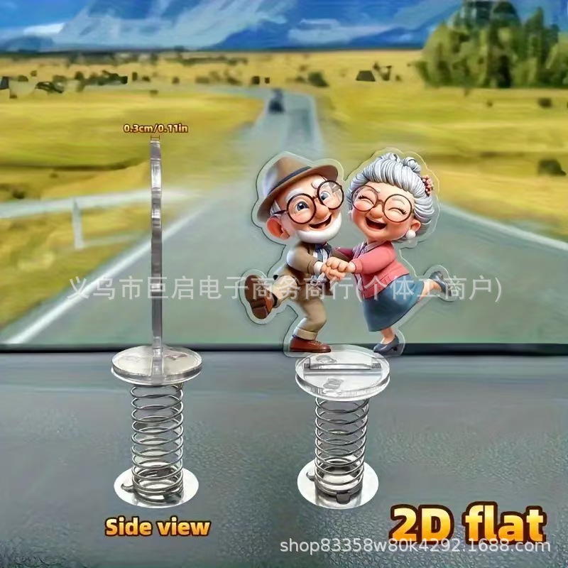 Colgar adornos transfronterizos divertidos monos gigantes exagerados bebés conejos acrílicos 2D adornos de primavera para automóviles rock music image 18