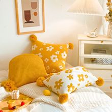 ins风流苏针织抱枕套办公室沙发靠垫腰枕汽车靠枕家用针织大抱枕