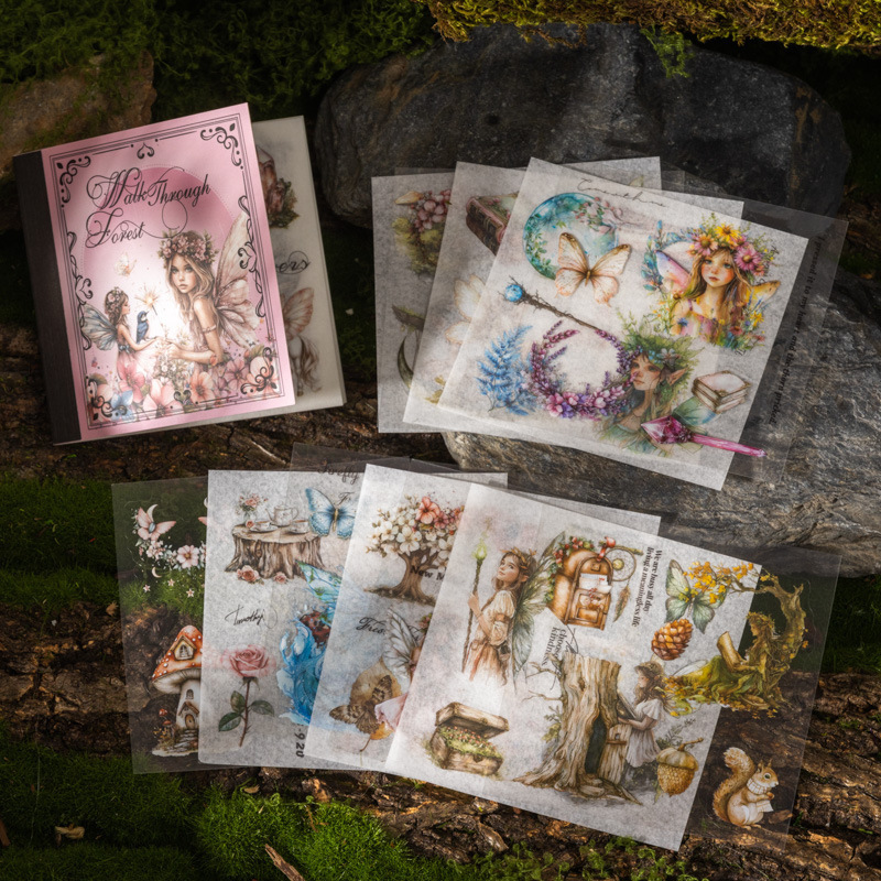 Ketchup Girl Sticker Book Together through the Forest Series Sensen Flower Fairy Dual Material Die-Cut 4 Styles