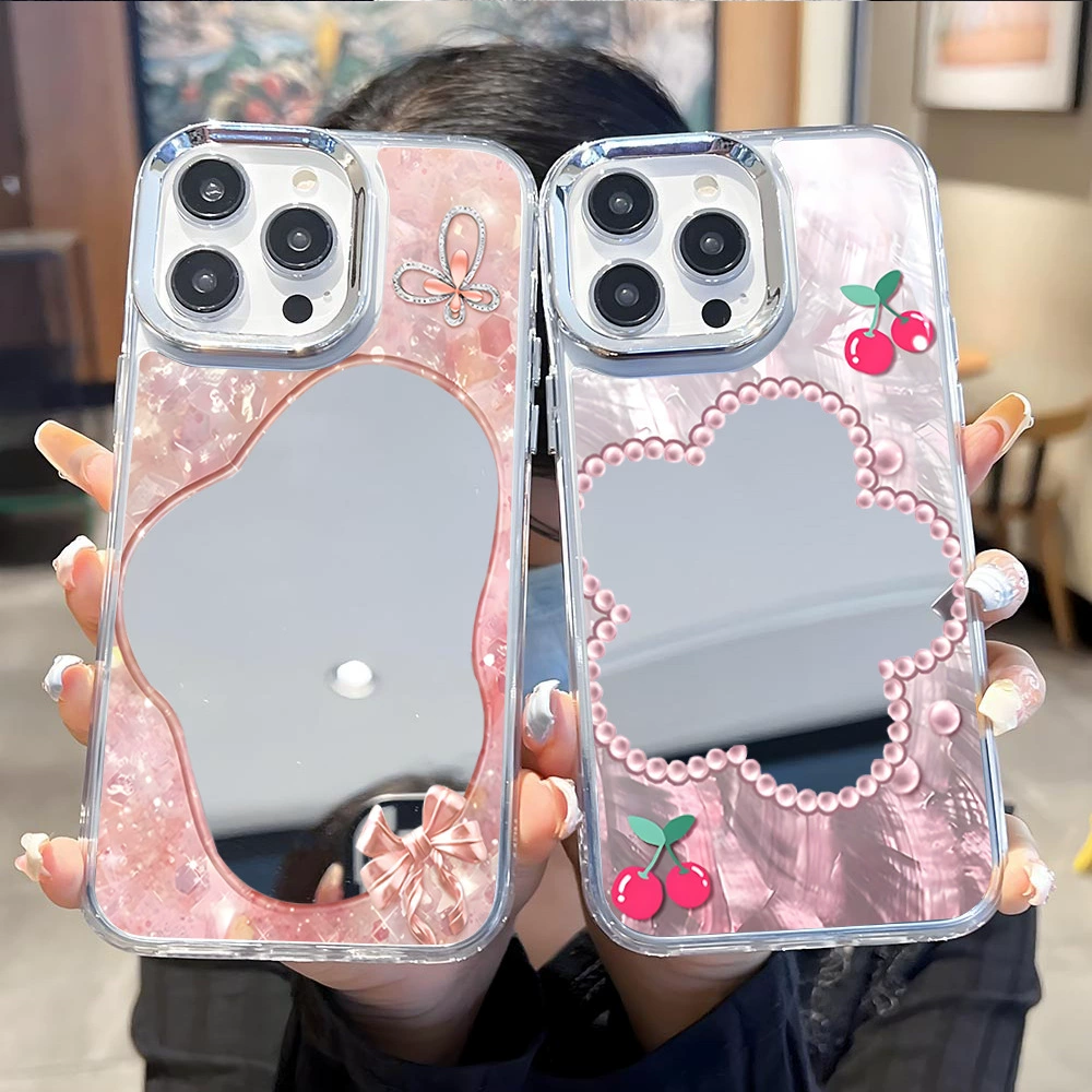 Apple, чехол для телефона, iPhone, 16promax, зеркальный эффект, интернет-знаменитость, стиль высокого качества
