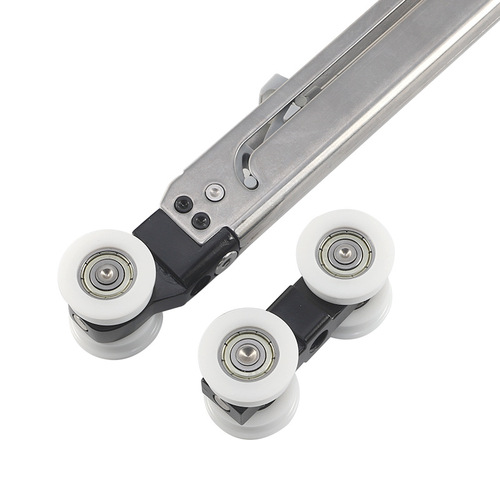 Embedded micro-seam pocket door hanging rail Linear two-way buffer sliding door pulley track sliding door hardware accessories
