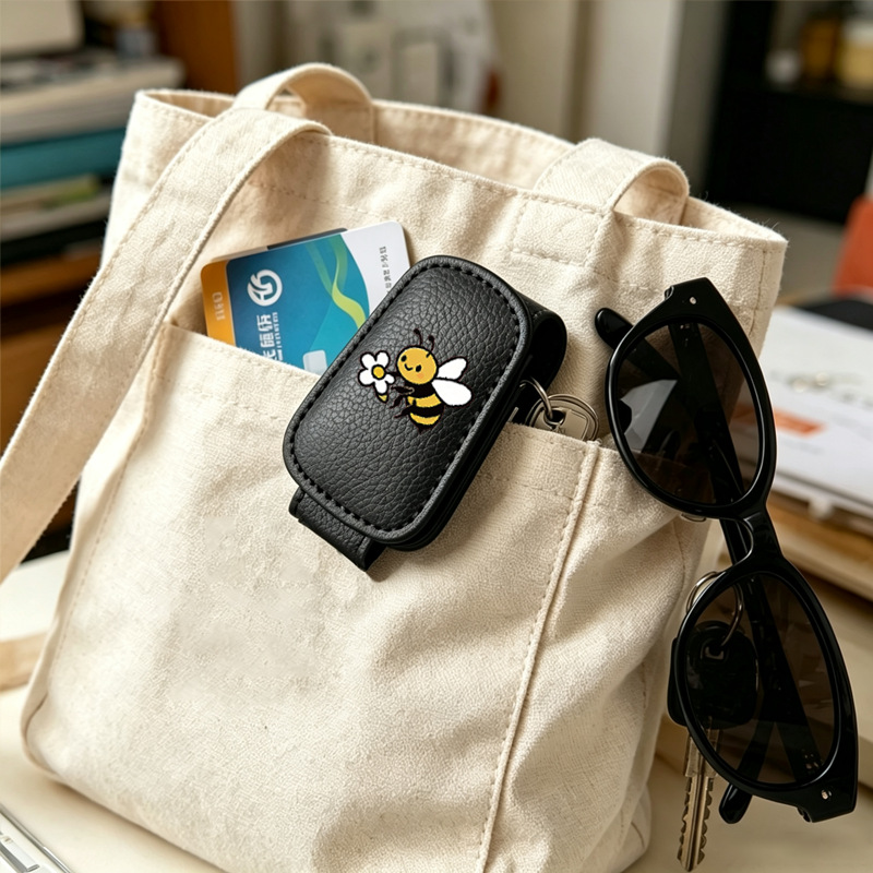 Black cross-border bestseller sunglasses holder, creative car sun visor storage, bee and flower car glasses clip