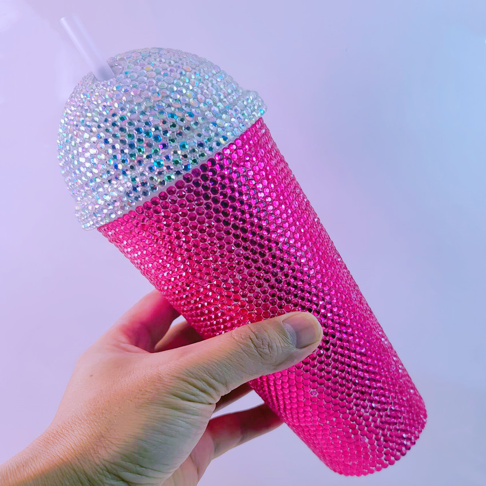 모조 다이아몬드와 스페이스 컵 복숭아 세트