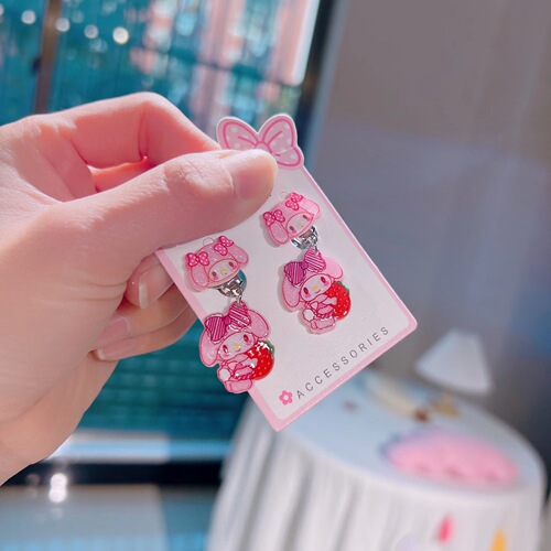 Super cute princess cartoon earrings earrings for girls and babies without pierced ears, pain-proof fake earrings, jewelry, children's ear clips