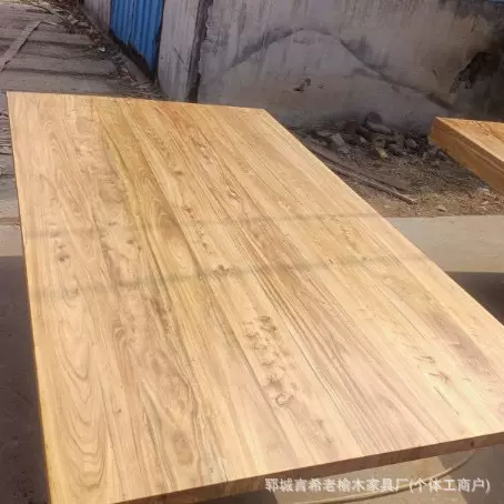 复古老榆木民宿桌面大板原木板茶桌板板材阳台吧台面板实木旧门板