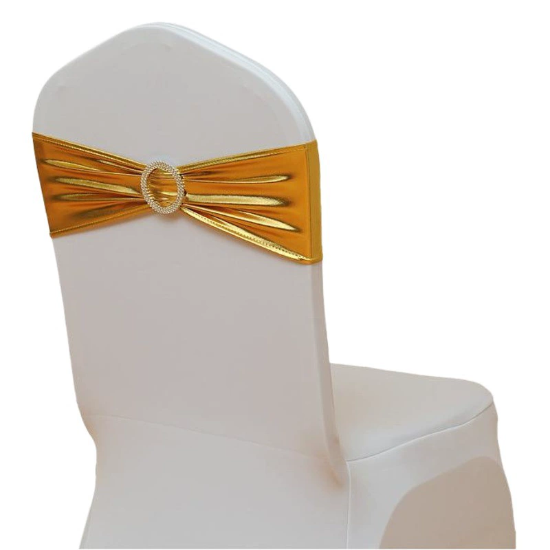 Простой отель Банкет Празднование Свадьба Универсальный эластичный Чехол для стула Бронзовый ремешок Декоративный бант Стул на спине Цветок