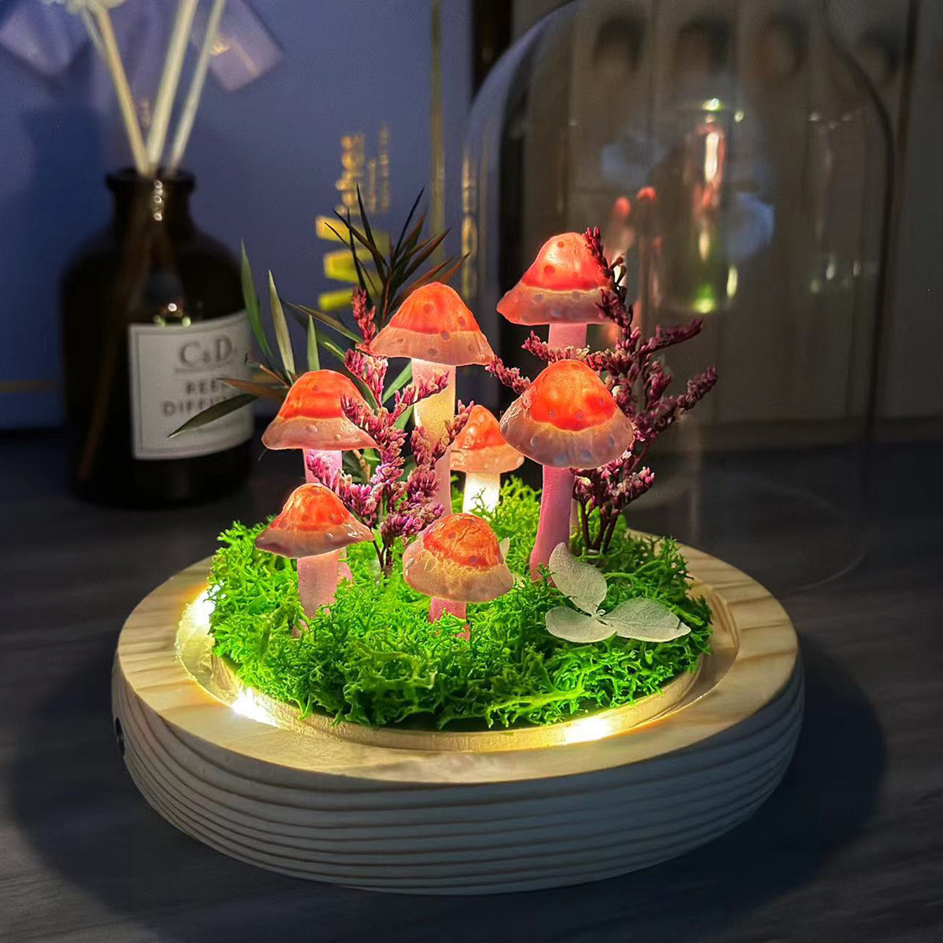 productos terminados transfronterizos hongos lámpara de noche diy material paquete para enviar a la novia regalo del día de San Valentín maestros amigos creativos hechos a mano