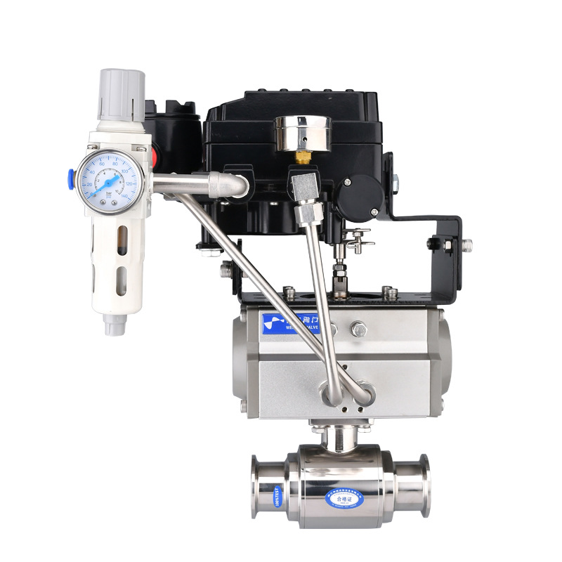 卫生级不锈钢气动防爆限位开关过滤器调节型快装直通球阀耐高温阀