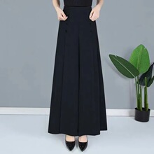 夏季时尚薄款高档裙裤女宽松中老年裙裤垂坠感阔腿女士裤子裤腿裤