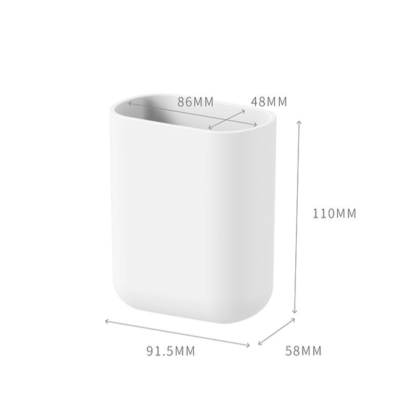 Caja de drenaje de pared de estilo japonés, vajilla, cubo de almacenamiento simple, cepillo de dientes de baño, peine, espejo de maquillaje, estante sin agujeros image 6
