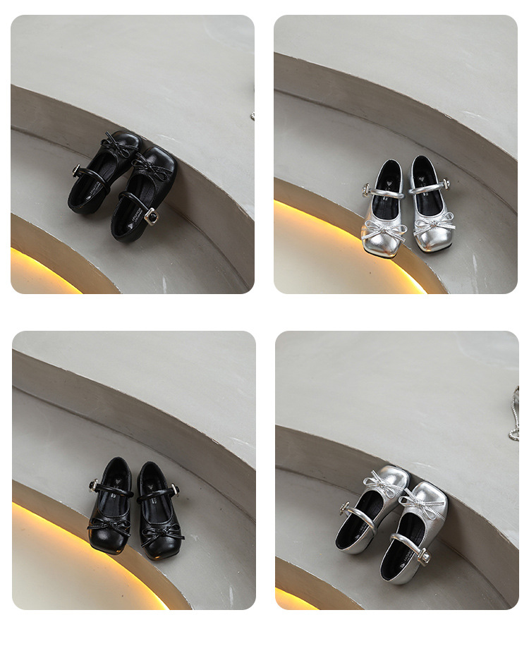 Mädchen Mary Jane Ballerinas In Glänzendem Silber Für Schule_voghion.com