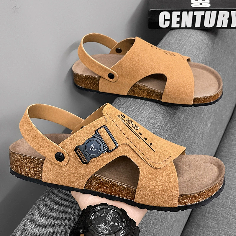 Мужские сандалии трансграничные модные повседневные большие размеры летние новые плотные пляжные туфли