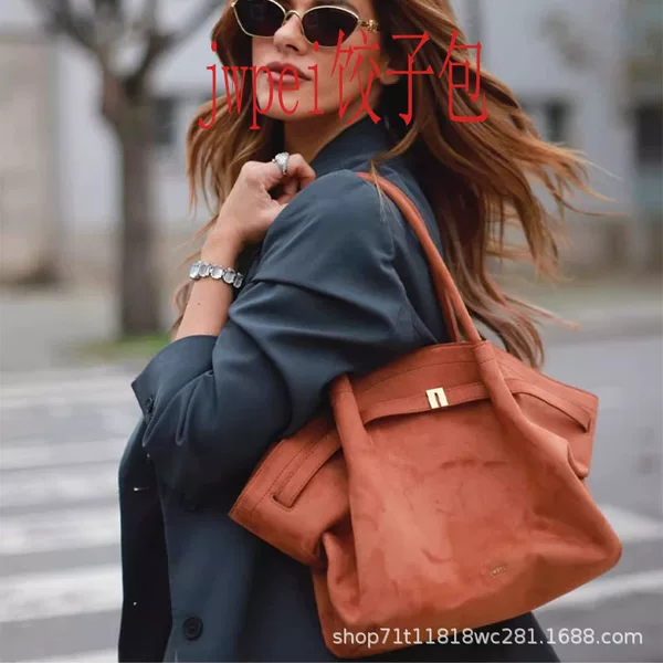 JWPEI Dumpling Bag New Hana Autumn/Winter Suede Commuter Bag Single Shoulder Crossbody Underarm Bag New York Bag Genuine Leather Bag