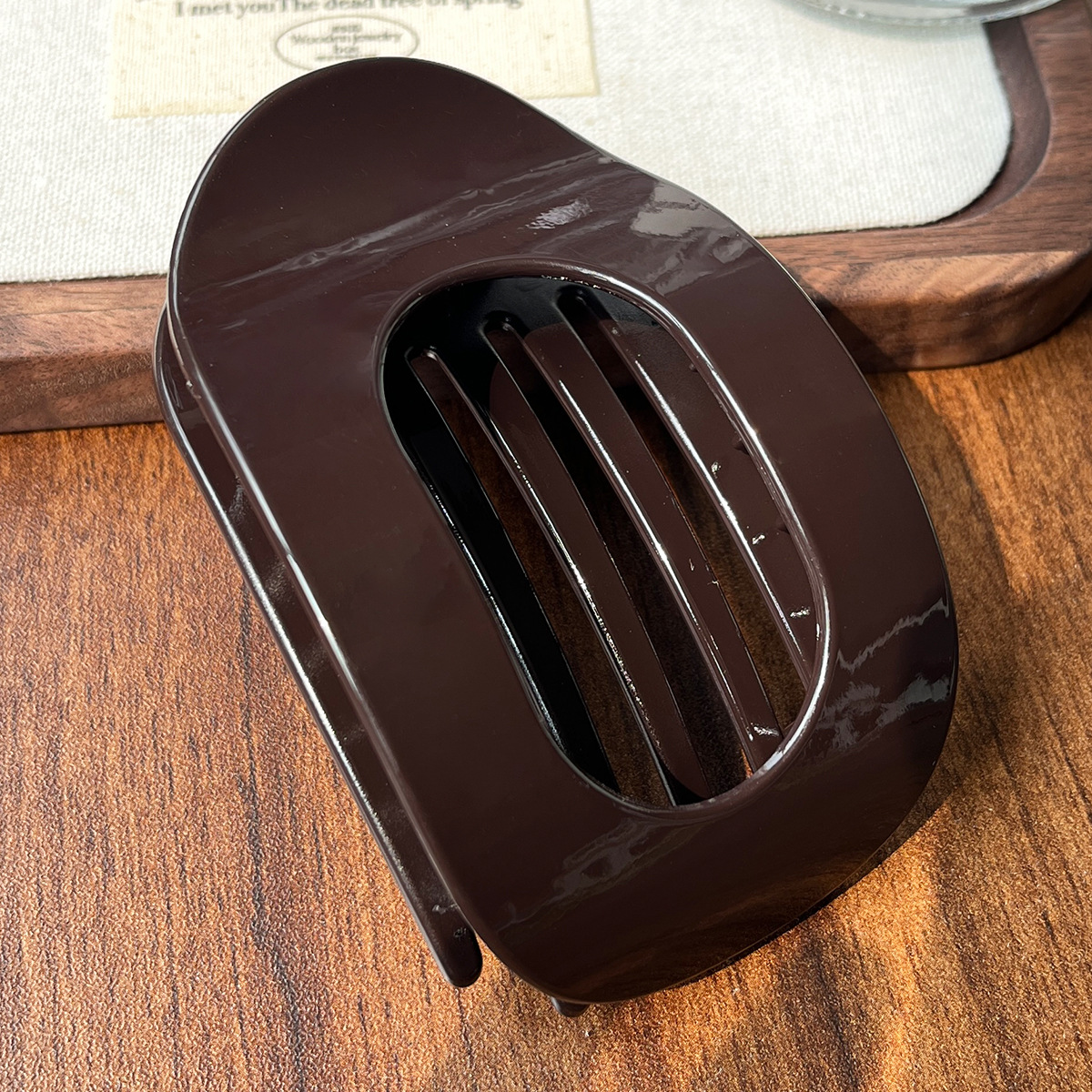 Nuevo material transfronterizo de PC plano elíptico clip de cabello de la cabeza trasera rascar el cabello de la cabeza curva temperamento arco clip de tiburón adornamiento para el cabello image 24
