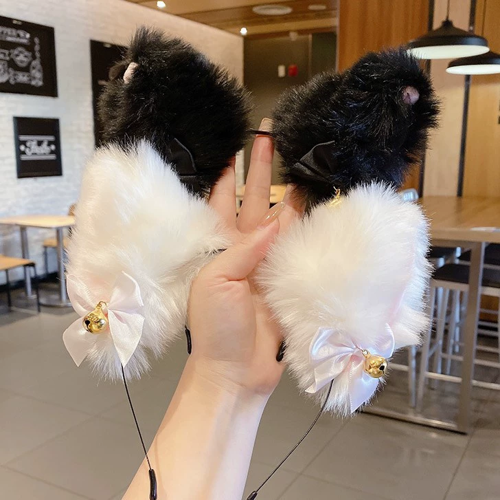 Головной убор с кошачьими ушками и колокольчиком Головной убор для косплея