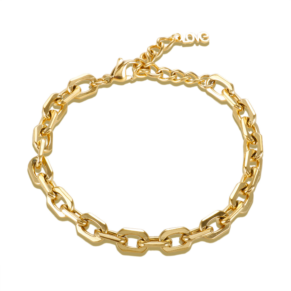 골드 18K 골드 전기도금 직사각형 팔찌