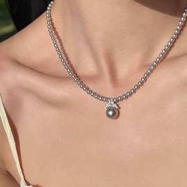 冰雪女王奥地利正圆施家珍珠S925纯银项链高级感小众设计颈链轻奢