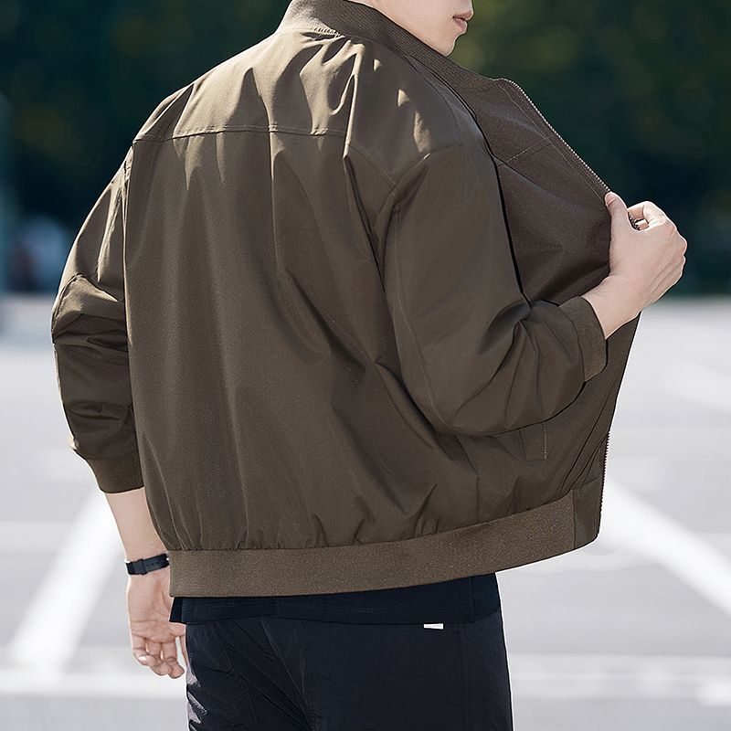 Stand Collar Autumn Casual Trendy New Men's Jacket Spring and Autumn Loose Baseball Versatile Outdoor Workwear Jacket Spring