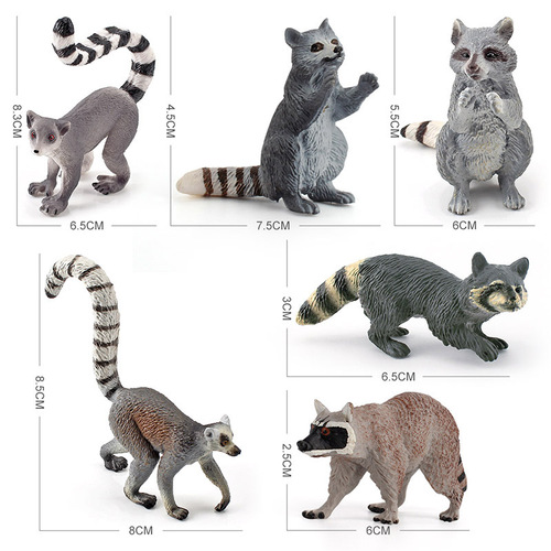Cross-border supply raccoon mini mammal static figure children science education cognition hand-puppet toy