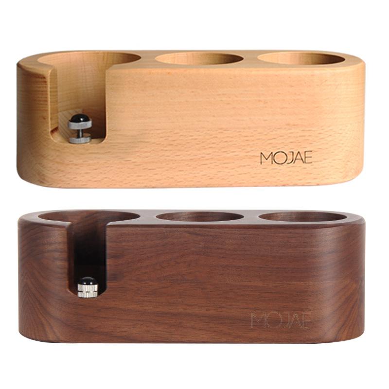 MOJAE/Mojia Soporte de nogal Máquina de café Mango Soporte de almacenamiento Tela Máquina de polvo Martillo de polvo Equipo de soporte