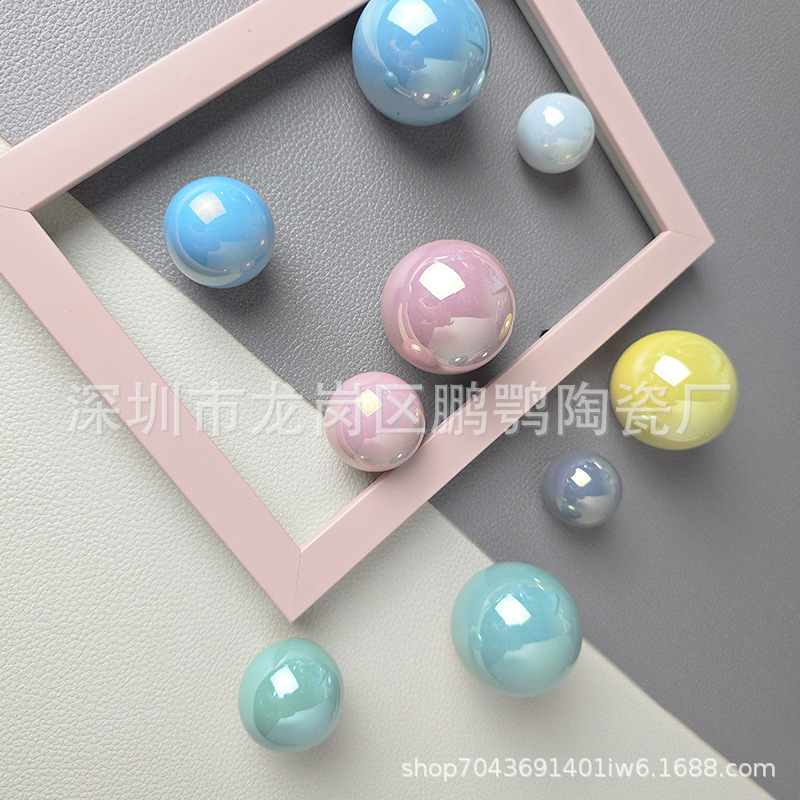Nordic Ceramic Ball Beads Glorious Handle High-end Furniture Wardrobe Drawer Kitchen Cabinet Door Round Button Shoe Cabinet Door Small Handle