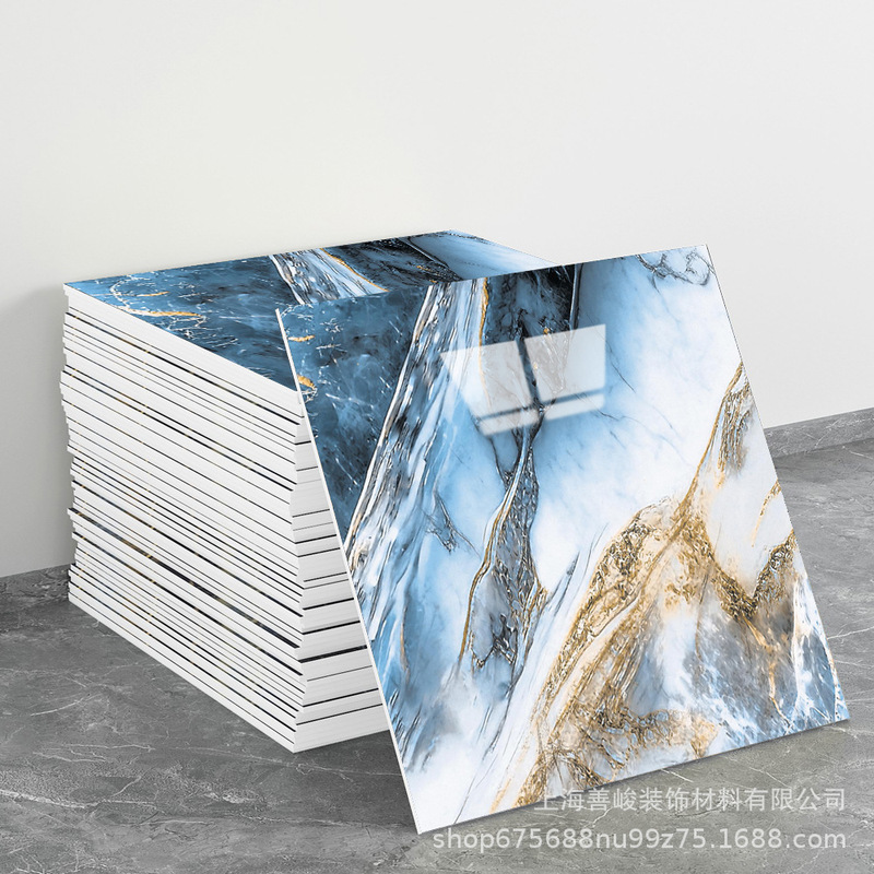 跨境出口批发30*30cm 仿瓷砖大理石纹自粘墙壁纸护墙板铝塑板贴纸|undefined