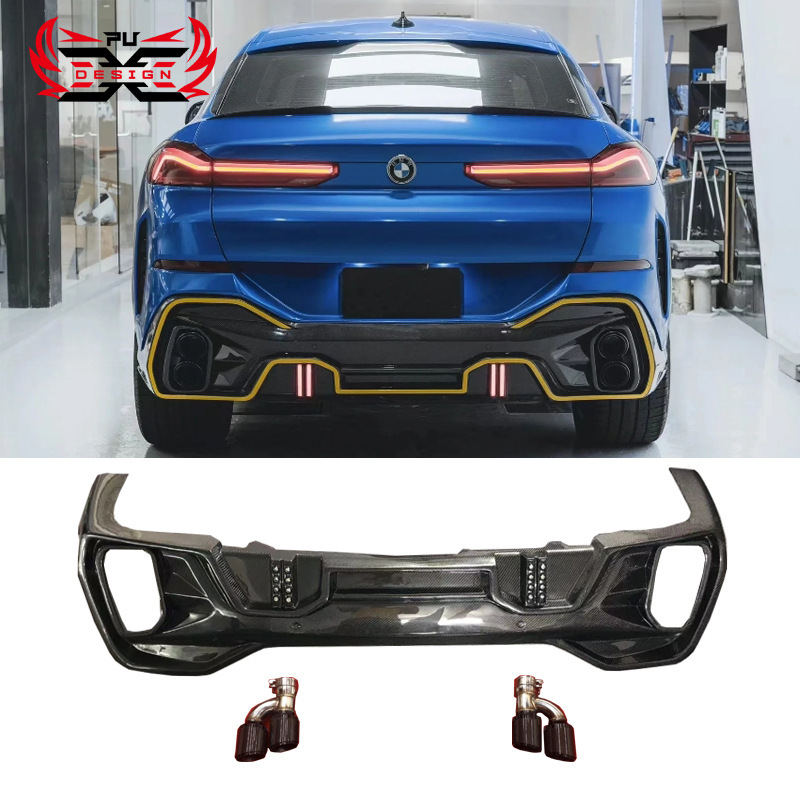 Suitable for Bmw X6G06 Modified Parts Ld Model Rear Lip Two-Section Surround Car Accessories Rear Diffuser