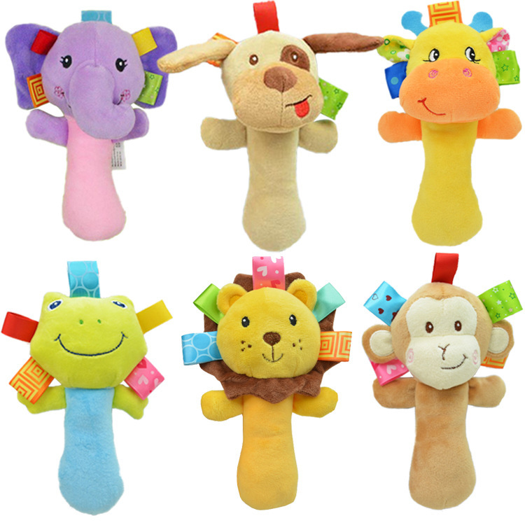 SOZZY bebé animal de peluche sonajero juguete bebé educación temprana mano sonajero Ilustración sonajero Campana BB Dispositivo de juguete